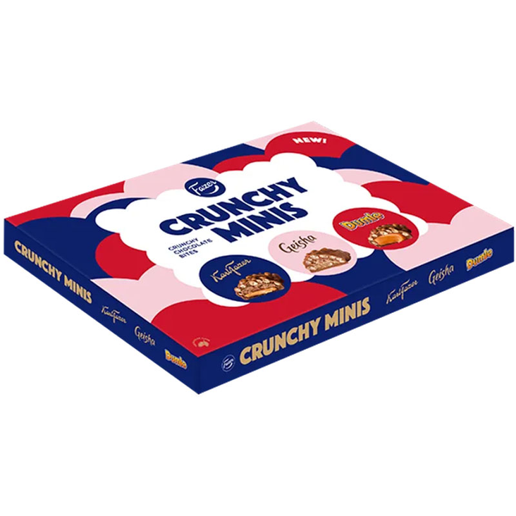 Fazer crunchy minis 148 g rasia ? geisha, karl fazer ja dumle crunchy suklaakonvehteja - Suklaalevyt ja konvehdit - 6416453026278 - 1
