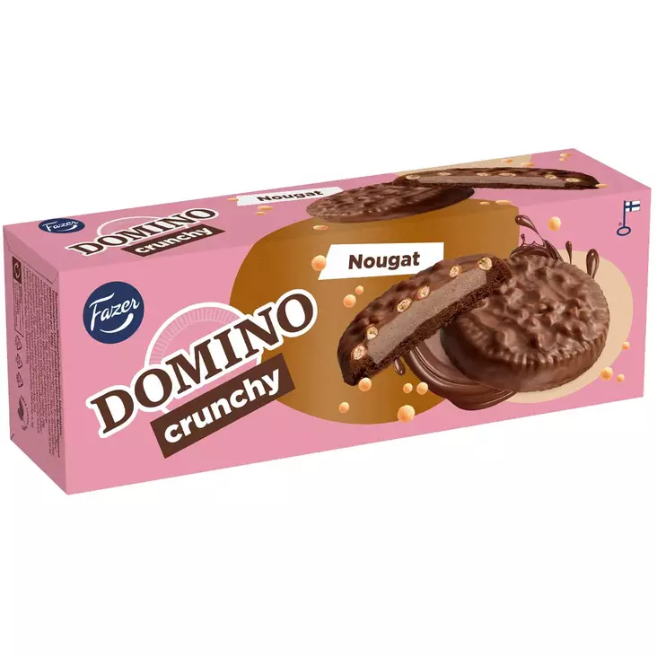 Fazer domino crunchy nougat 150g herkuttelukeksi - Keksit ja naposteltavat - 6416453077058 - 1