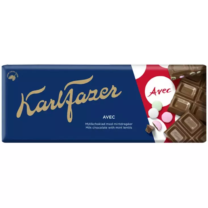 Karl fazer avec suklaalevy 180 g pakkauksessaan - Suklaalevyt ja konvehdit - 6416453095038 - 1