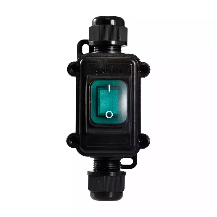 Finbullet jakorasia ip68 vihreällä on off keinukytkimellä - Pistorasiat - 6438152087688 - 1