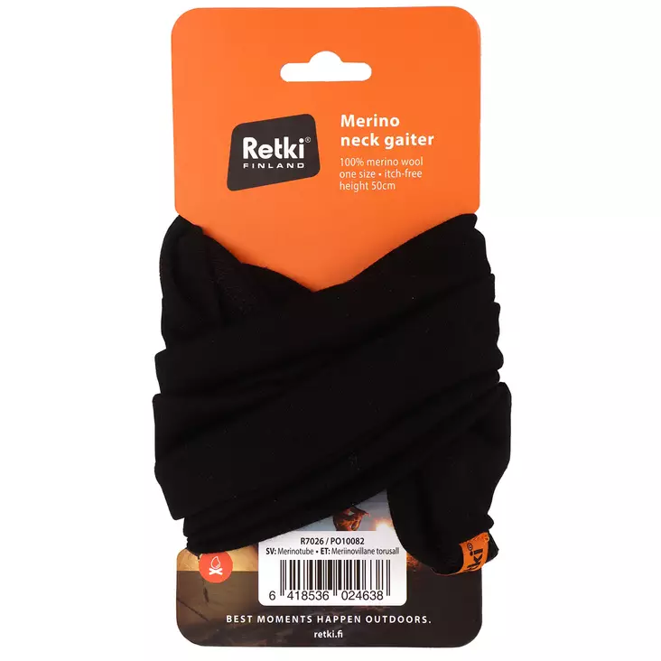 Kauluri merino one size musta retki - Kaulahuivit - 6418536024638 - 1