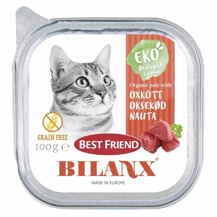 Kissanruoka nautapatee luomu Bilanx 100g - Kissan märkäruoka - 5700551211348 - 1