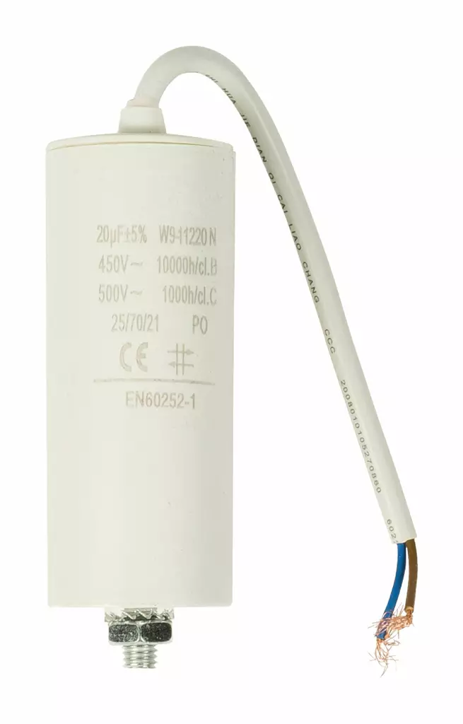 Kondensaattori 20uF/450V + johto - Komponentit ja kondensaattorit - 5412810231898 - 1