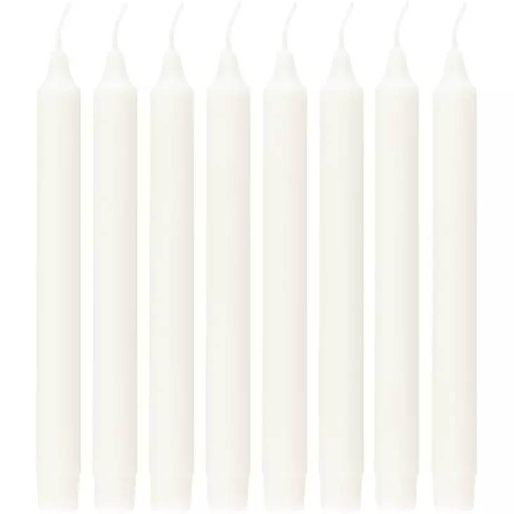 kruunukynttilä 8kpl 24cm valkoinen - Pöytäkynttilät - 5701141608968 - 1