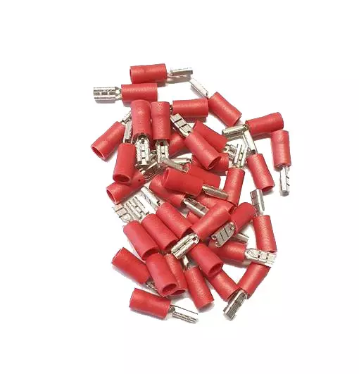 Laattaliitin naaras 6,3mm 50kpl punainen - Abikot - 6438471273328 - 1