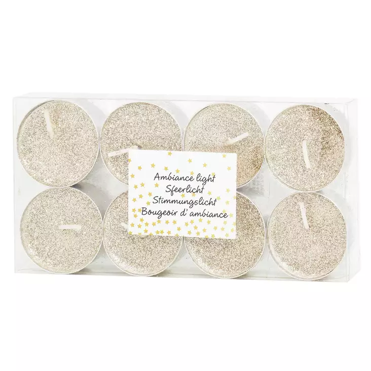 Glitter kynttilät 8 pack - Lämpökynttilät - 8719202772128 - 1