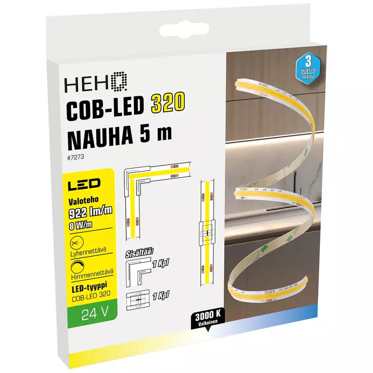 Led nauha 5 m 3000k - Led-nauhat ja led-listat - 6438152072738 - 1