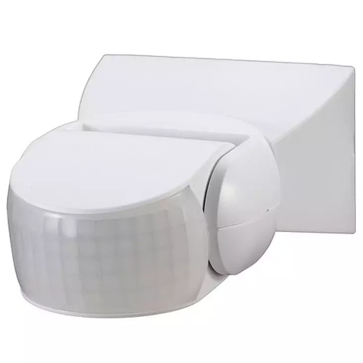 Liiketunnistin valkoinen sytyttää valon automaattisesti ja tunnistaa jopa 12m etäisyydeltä - Ajastimet, liiketunnistimet ja mittarit - 6438140935328 - 1