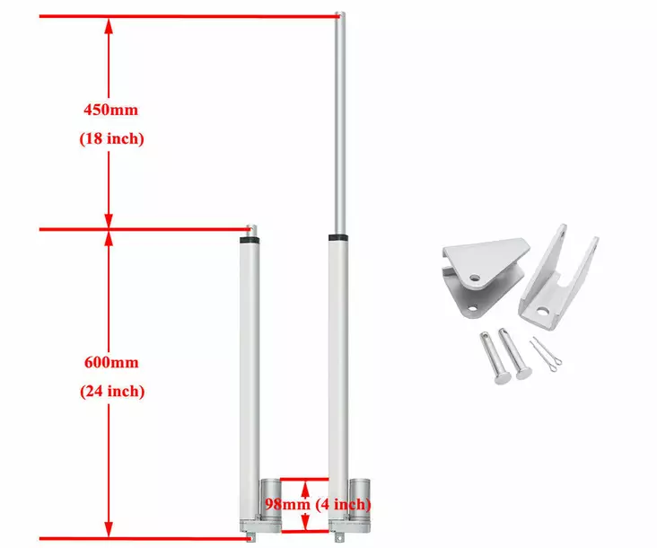 Lineaarimoottori 1500N 450mm - Sähkövaihtomoottorit ja varaosat - 6419774001528 - 1