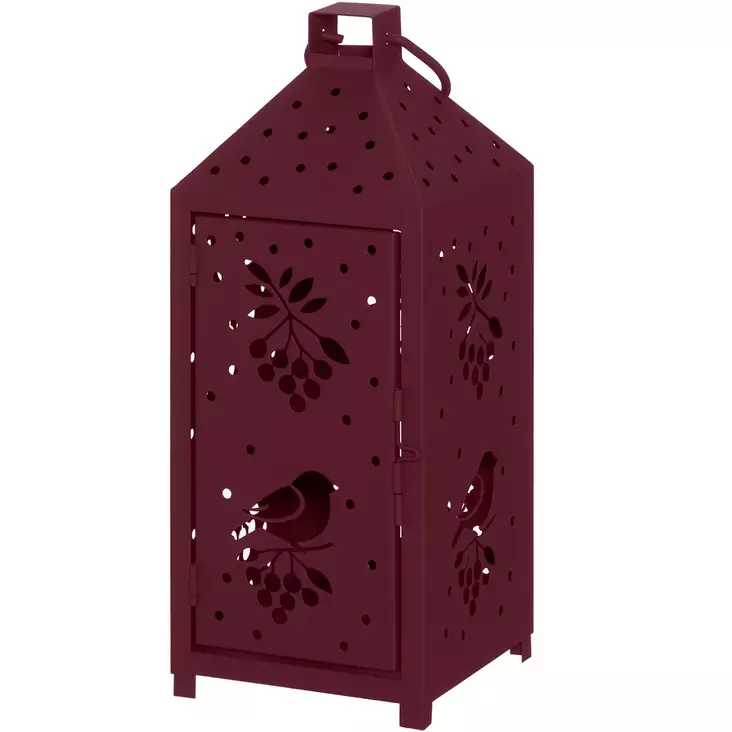 Punatulkku koristelyhty 30 cm - Lyhdyt - 6410416594248 - 1