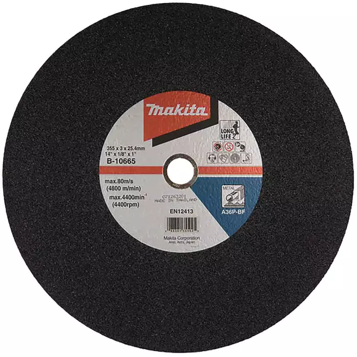 Makita katkaisulaikka 355mm teräksen katkaisuun - Timanttilaikat ja betonihiomalaikat - 088381348058 - 1