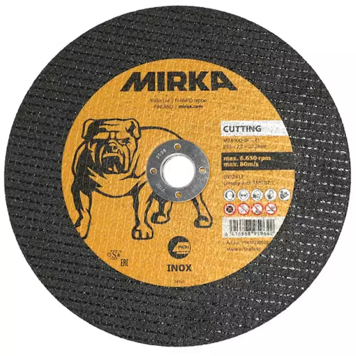 Katkaisulaikka lähikuva, 2mm paksuus ja 22,2mm reikä - Kulmahiomakonelaikat 230mm - 6416868968408 - 1