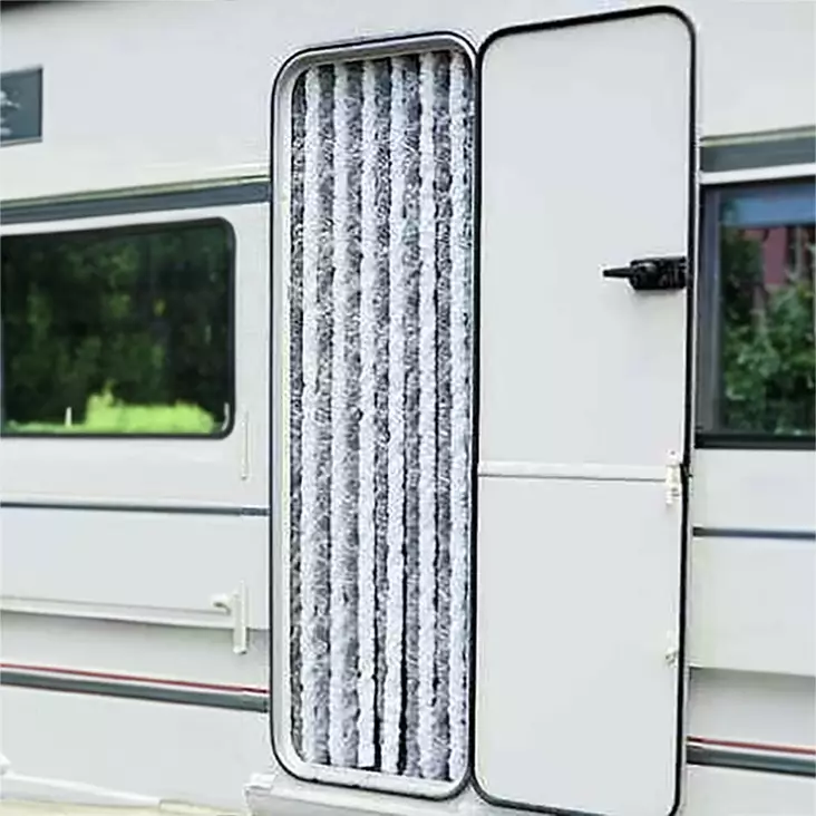 Verho 56x185cm ulko oveen harmaa valkoinen sininen - Caravan ovet, ikkunat ja luukut - 8012243912608 - 1