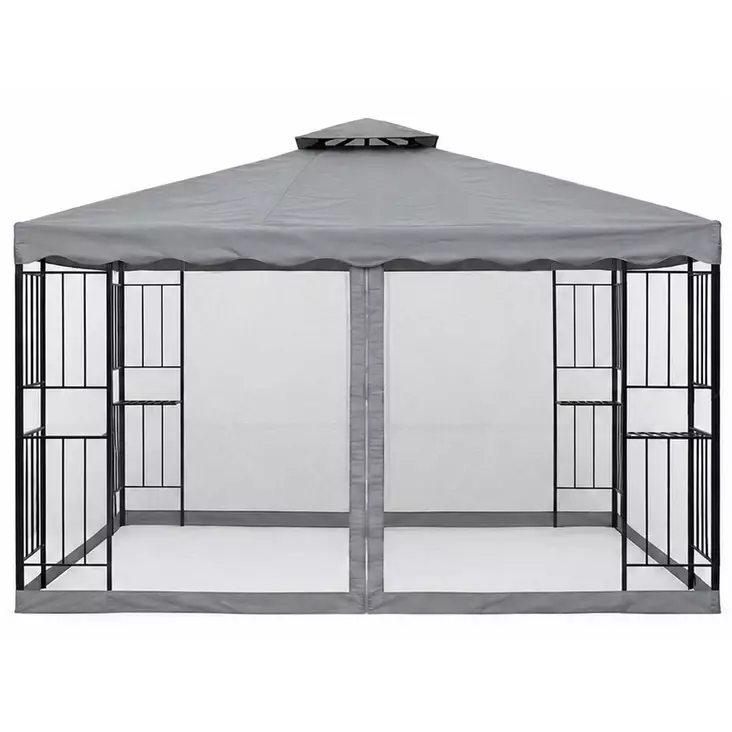 Paviljonki harmaa barcelona aaltoreunus - Paviljongit ja pergolat - 6438168093888 - 1
