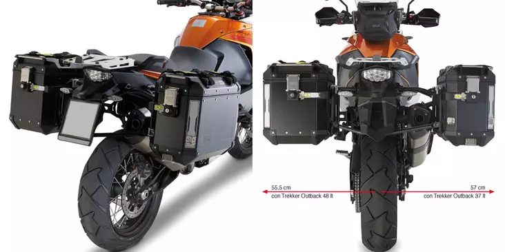 Putkisivutelineet Givi Trekker Outback KTM 1050/1290 Adv - Moottoripyörän laukkujen kiinnityssarjat - 8019606193438 - 2