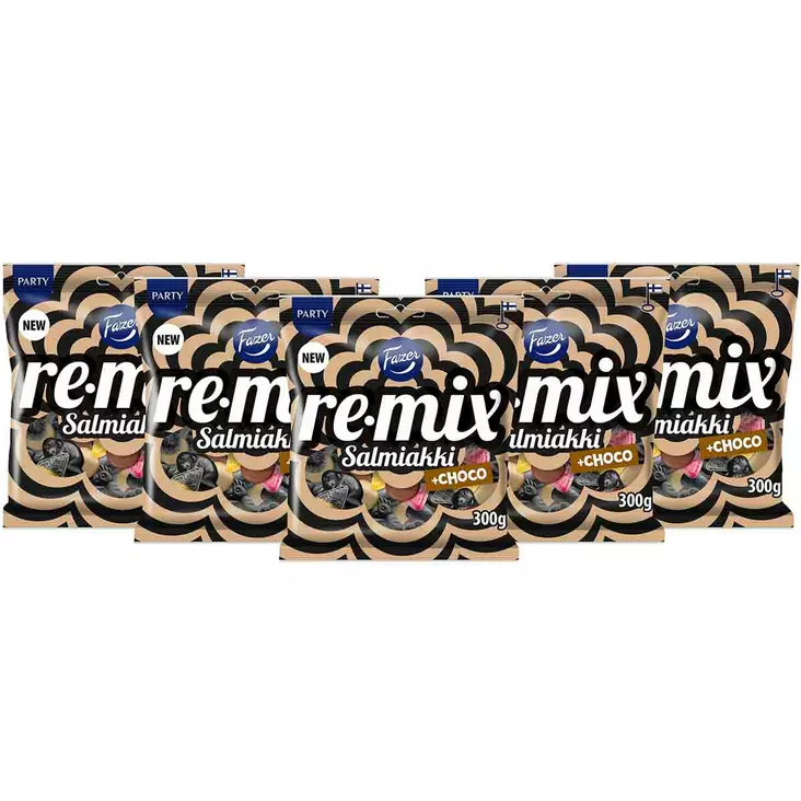 Remix salmiakki choco tukkupakkaus - Karkkipussit  - 6416453451148 - 1