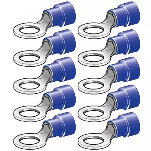 rengasliittimet M6 6,4mm 10kpl sininen - Abikot - 6438255200168 - 1