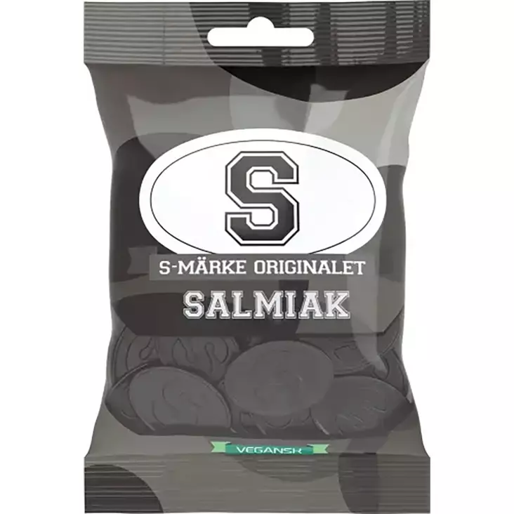 S märke salmiakki 80 g perinteinen ruotsalainen salmiakki - Karkkipussit - 7340146507838 - 1