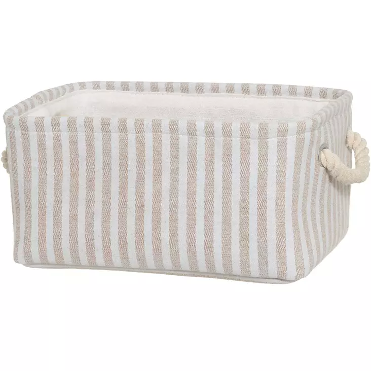 Tukeva kangaskori säilytykseen beige - Sisustuskorit - 6410416466378 - 1