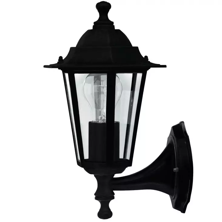 Lyhtymallinen seinävalaisin ulos harju ikuri e27 ip44 musta - Ulkoseinävalaisimet ja terassivalot - 6438140480248 - 1