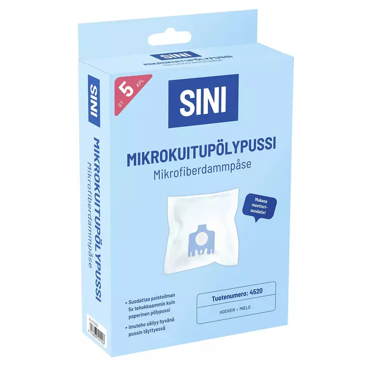 Sini mikrokuitupölypussit Hoover Miele - Pölypussit - 6416863545208 - 1