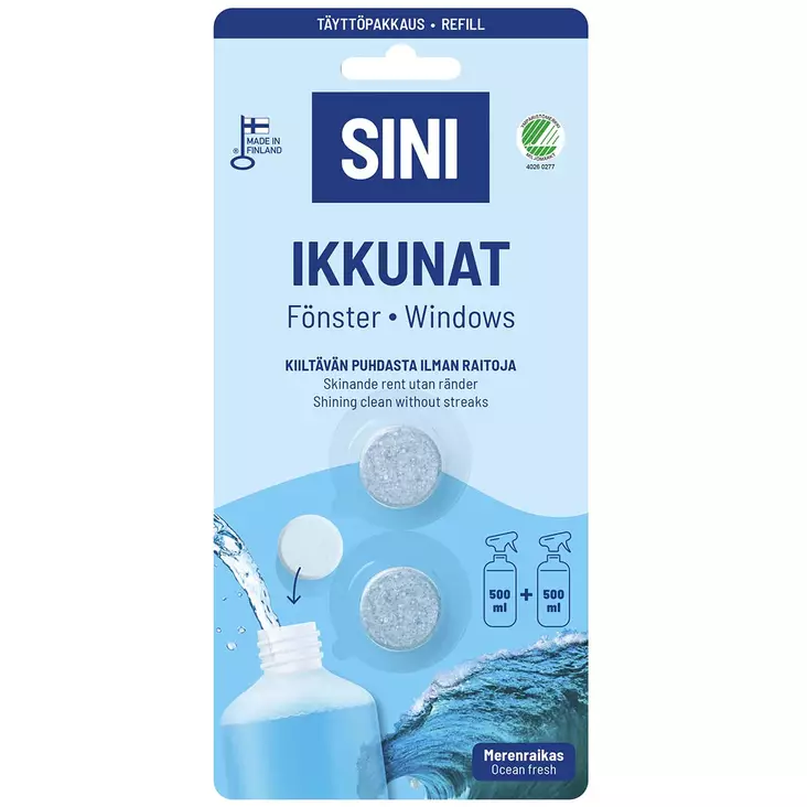 Puhdistustabletti sini ikkunanpesu - Ikkunanpesu - 6423800070068 - 1