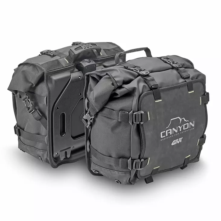 Sivulaukut Givi 25+25L GRT720 Canyon - Pehmeät moottoripyörän laukut - 6438471334678 - 2