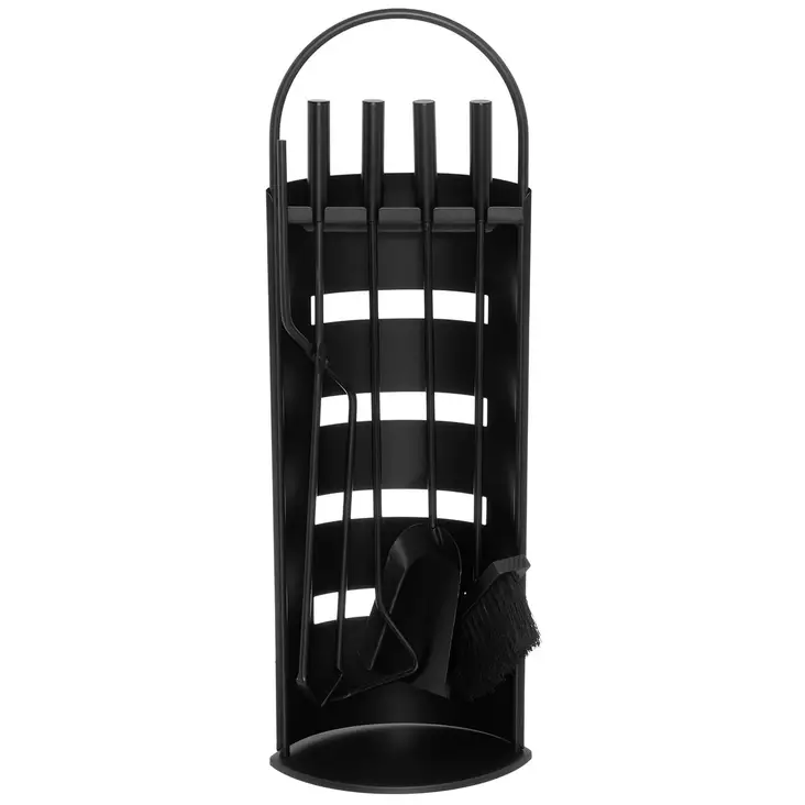 Musta takkavälinesetti - Puunkantotelineet ja takkavälineet - 6410416367248 - 1