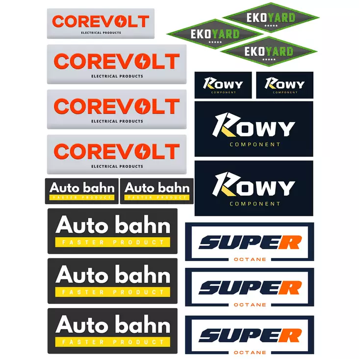 Sekalaisia tarra arkki a4 - Crossipyörän ja mopon tarrat  - 6438471273038 - 1