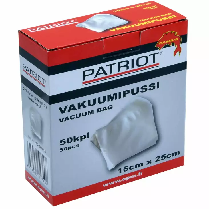 Patriot vakuumipussi 15x25cm - Vakuumikoneet, vakuumipussit ja rullat - 6417512527408 - 1