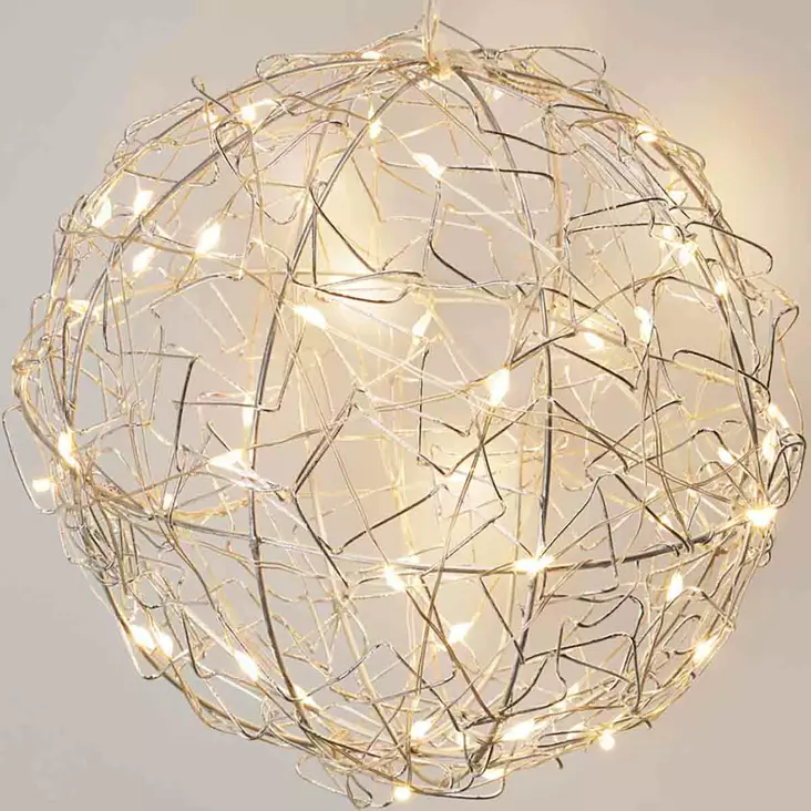 Hopeanvärinen led valopallo 15 cm - Led-valopallot - 8721037547598 - 1