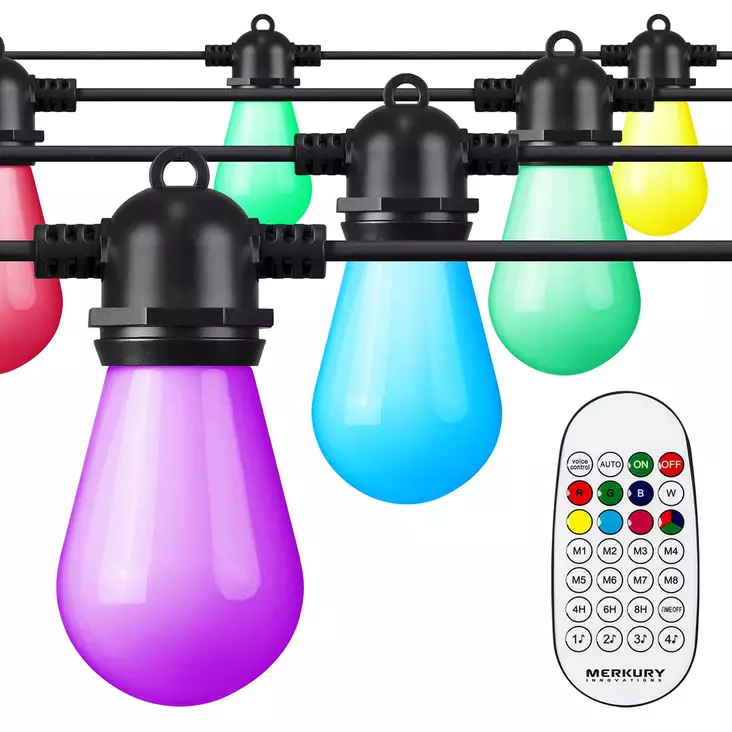 Värikäs rgb led valosarja puutarhaan mercury - Valoketjut ulko- ja sisäkäyttöön - 6438168114538 - 1