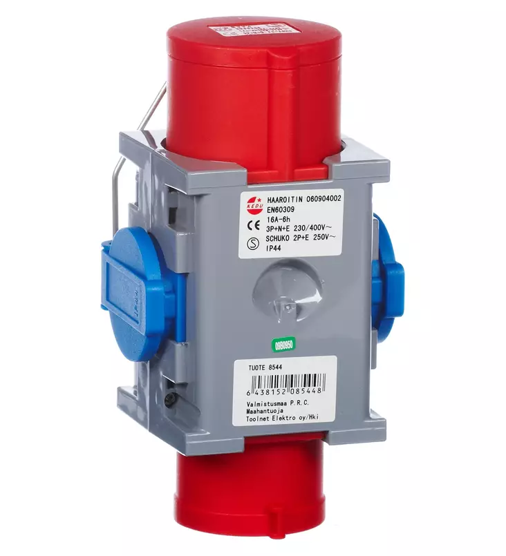 Voimavirta-adapteri 16A + 2xSchuko IP44 - 400V pistorasiat ja pistokkeet - 6438152085448 - 1