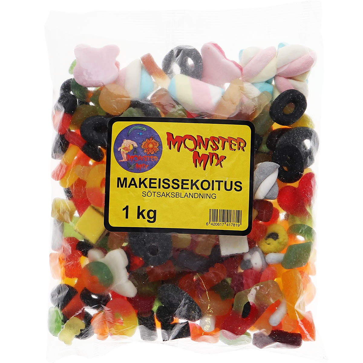 Monster Mix karkkipussi 1 kg Jättipussi hyvää koko perheelle