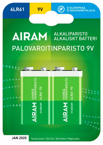 palovaroitinparisto 9V - 9V, D- ja C-paristot - 6435200192479 - 1