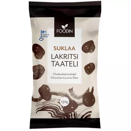 Suklaalakritsitaatelit foodin gluteeniton ja vegaaninen herkku - Taatelit - 6440004600839 - 1