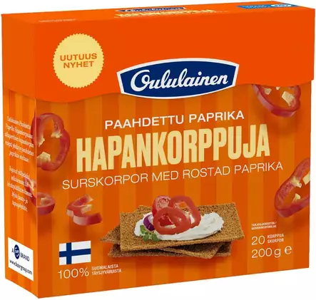 Oululainen hapankorppu paprika 200g - Keksit ja naposteltavat - 6416453388819 - 1