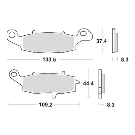 moottoripyörän jarrupalat sbs sintered - Mönkijän jarrupalat ja jarrulevyt - 5703858119379 - 2