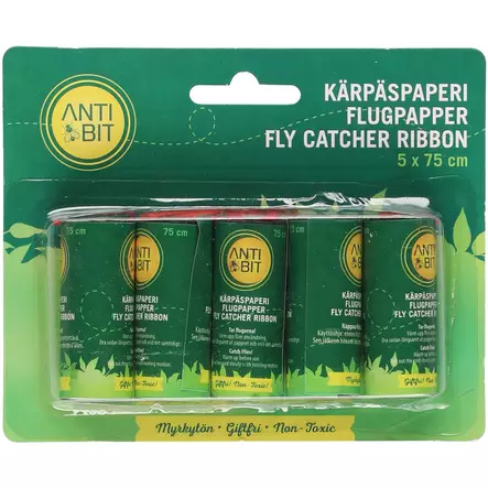 antibit kärpäspaperi 5 rullaa - Kärpäslätkät ja kärpäspaperit - 6410410194659 - 1