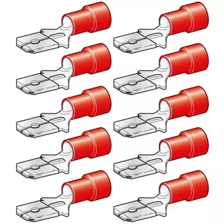 lattaliitin uros 6,3mm 10kpl punainen - Abikot - 6438255200069 - 1