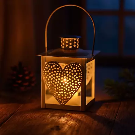 Lyhty talvi sydän 16 cm fiiliskuva - Lyhdyt - 6410413329829 - 2