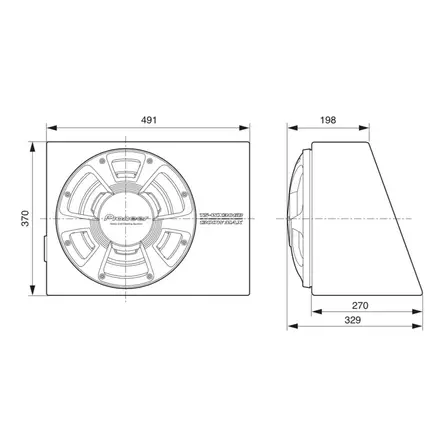 Pioneer ts wx306b 12 subwoofer mitat - Auton aktiivisubwooferit - 884938345699 - 2