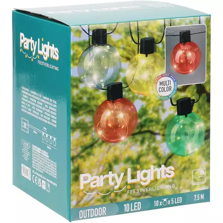 Paristokäyttöiset värikkäät led pallovalot ulkokäyttöön - Valoketjut ulko- ja sisäkäyttöön - 8720573502689 - 1
