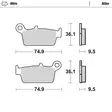Jarrupalat Honda taakse CR80/85, CR125/250/500 <2001, XR250/400/600 - Motocrosspyörien ja endurojen jarrupalat - 6438471311259 - 2