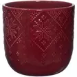 Jouluinen kukkaruukku winteria neulos 14 cm punainen - Kukkaruukut - 6410416526539 - 1