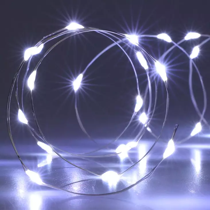 Led valolanka kirkas valkoinen taipuisa valosarja koristeluun - Paristovalosarjat - 8720573662529 - 1