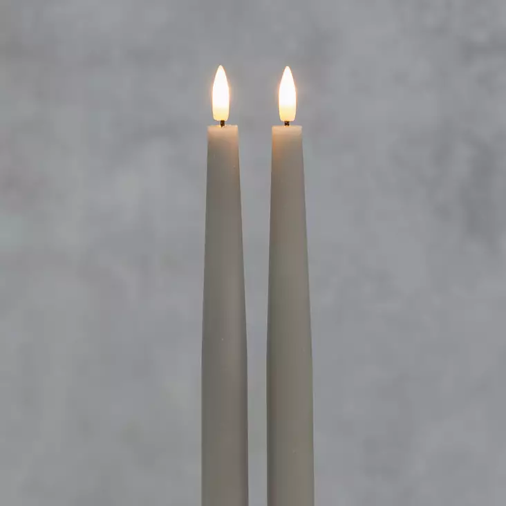 Antiikkikynttilä led harmaa 2 kpl pakkaus - Led-kynttilät - 6410416389899 - 1