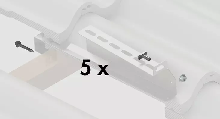 aurinkopaneelin kattokiinnikeruuvit tiilikatolle - Aurinkopaneelin asennustarvikkeet - 6438218032119 - 1