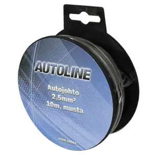 musta autojohto 2,5 mm2 - Kaiutinjohdot ja virtakaapelit - 6438255190049 - 1