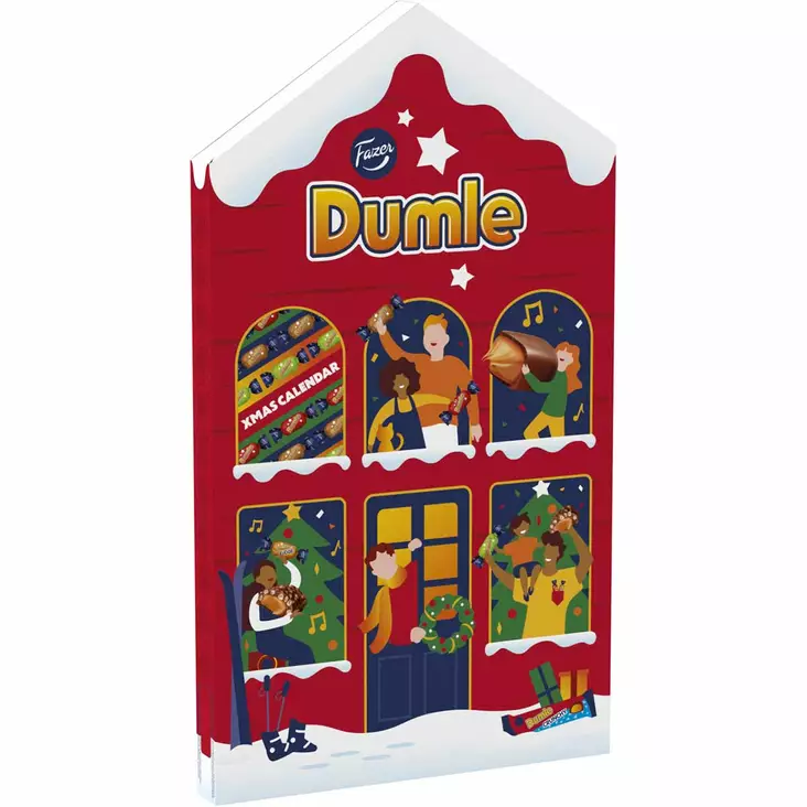 Dumle joulukalenteri 225 g - Suklaalevyt ja konvehdit - 6416453024809 - 1